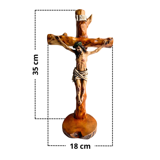 Crucifijo Rústico Artesanal en Madera y resina – Hecho a Mano